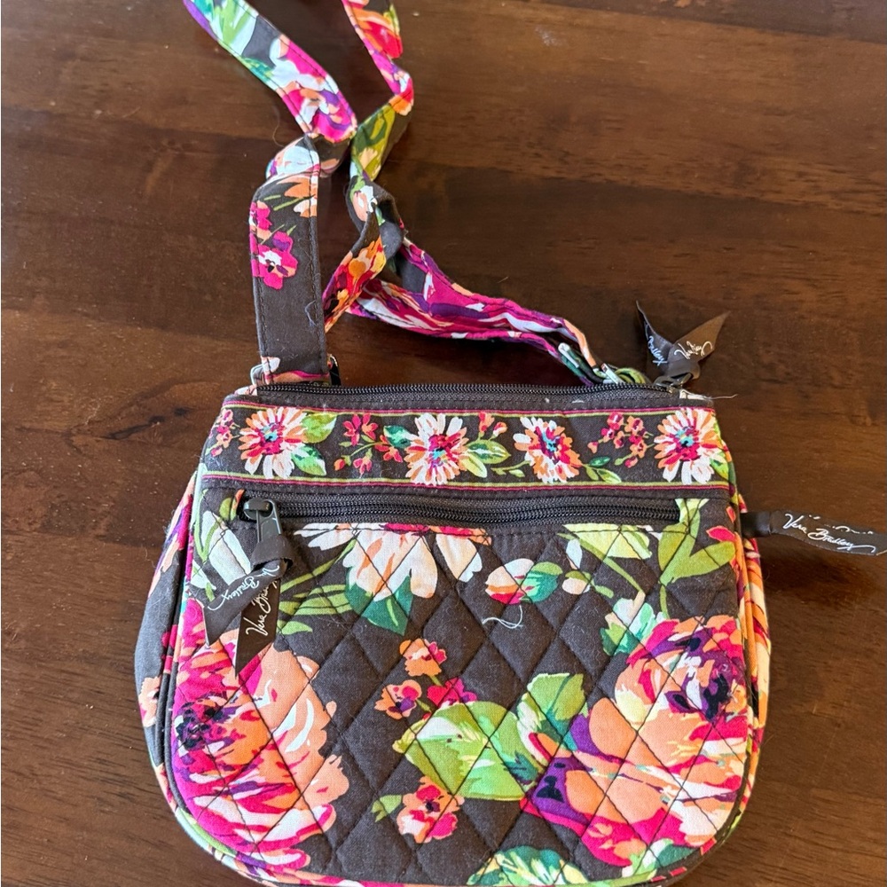 Vera Bradley Little Flap Hipster-English Rose Quilted Floral Crossbody Bag